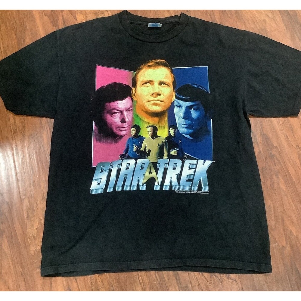 Vintage Star Trek Voyager Graphic T Shirt Mens XL Creation Entertainment 2001